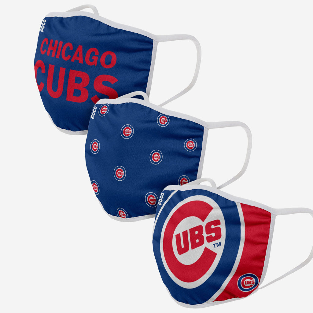 Chicago Cubs 3 Pack Face Cover FOCO - FOCO.com | UK & IRE