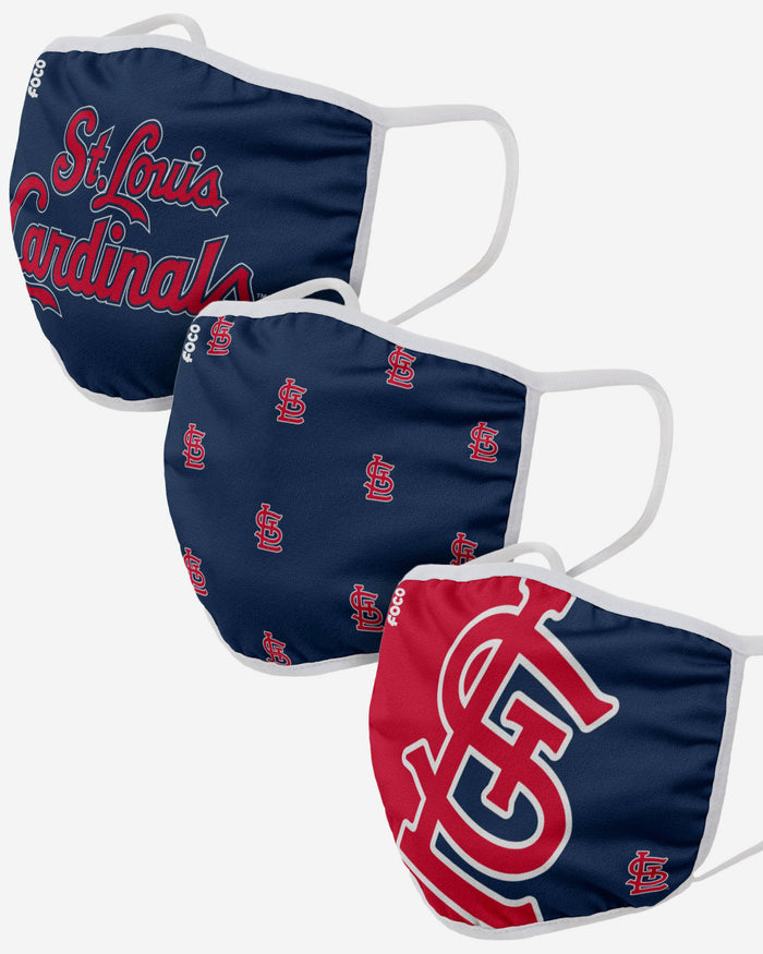 St Louis Cardinals 3 Pack Face Cover FOCO - FOCO.com | UK & IRE