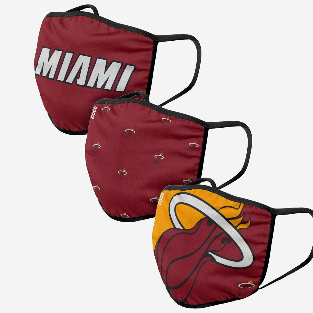 Miami Heat 3 Pack Face Cover FOCO - FOCO.com | UK & IRE