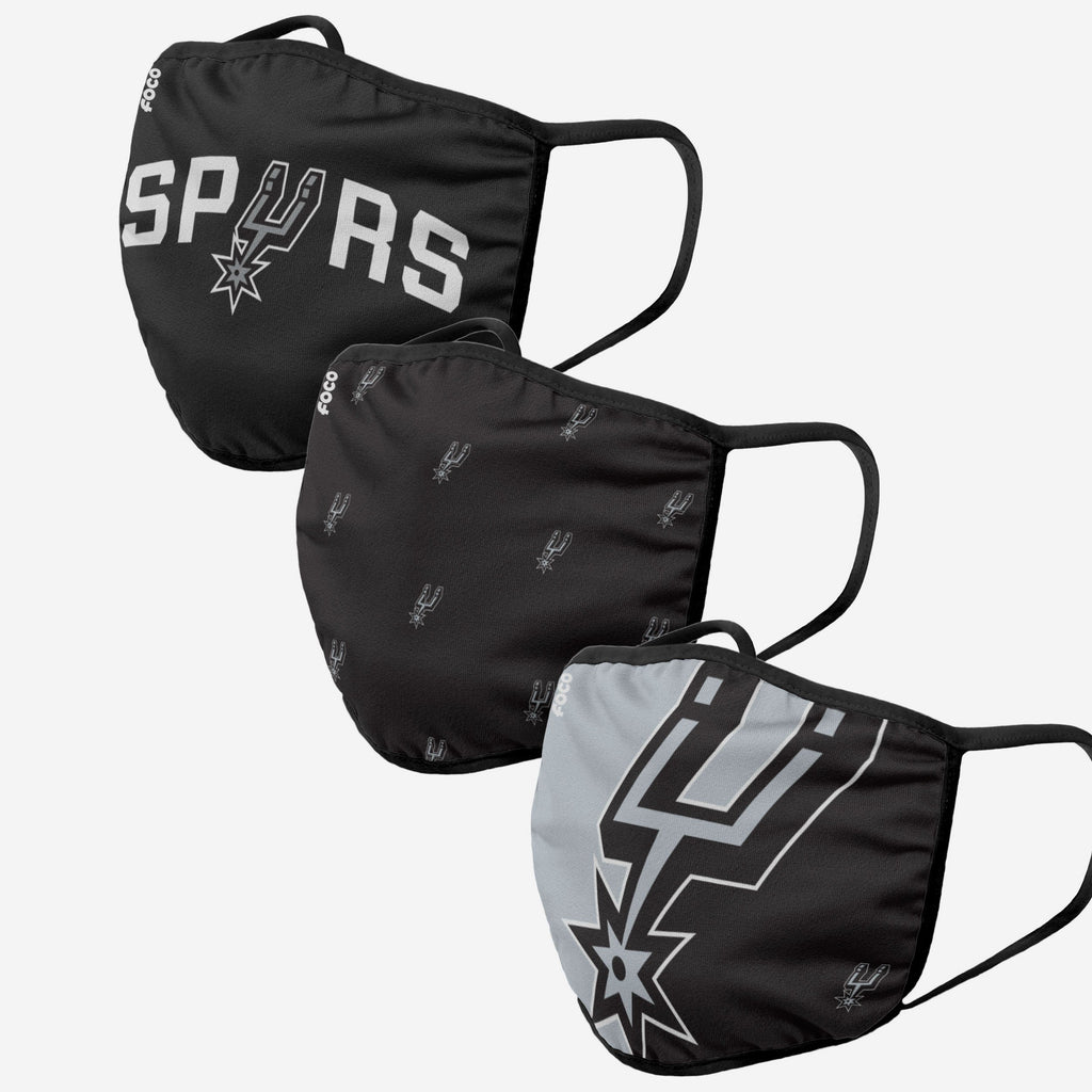 San Antonio Spurs 3 Pack Face Cover FOCO - FOCO.com | UK & IRE