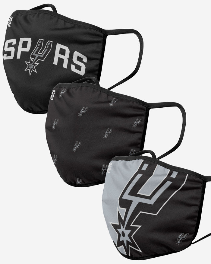 San Antonio Spurs 3 Pack Face Cover FOCO - FOCO.com | UK & IRE
