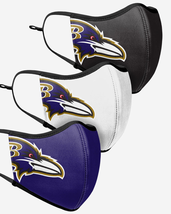 Baltimore Ravens Sport 3 Pack Face Cover FOCO - FOCO.com | UK & IRE