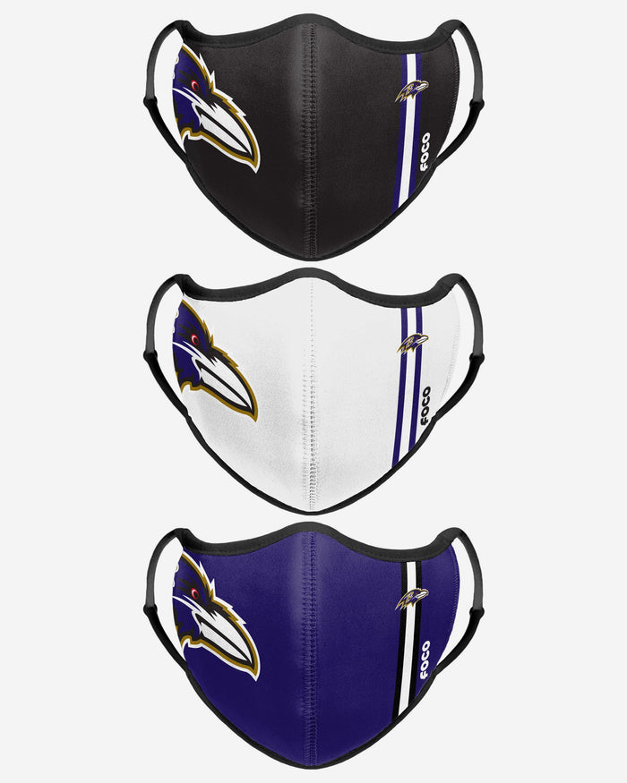 Baltimore Ravens Sport 3 Pack Face Cover FOCO - FOCO.com | UK & IRE