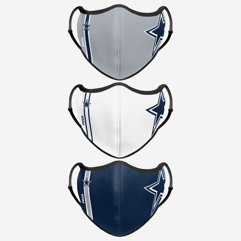 Dallas Cowboys Sport 3 Pack Face Cover FOCO - FOCO.com | UK & IRE