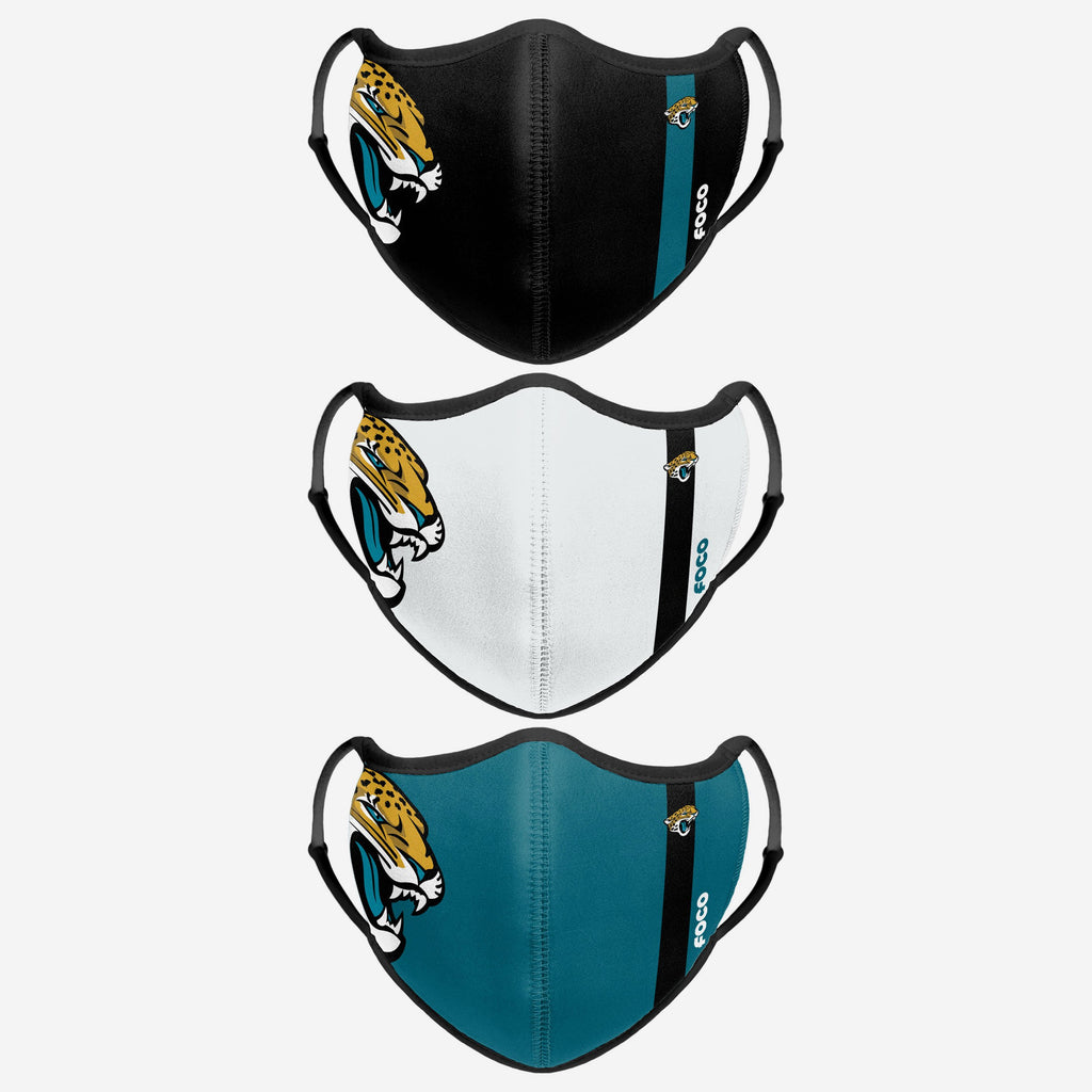 Jacksonville Jaguars Sport 3 Pack Face Cover FOCO - FOCO.com | UK & IRE
