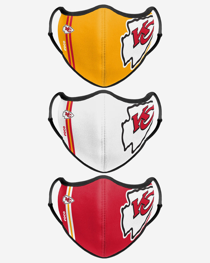 Kansas City Chiefs Sport 3 Pack Face Cover FOCO - FOCO.com | UK & IRE