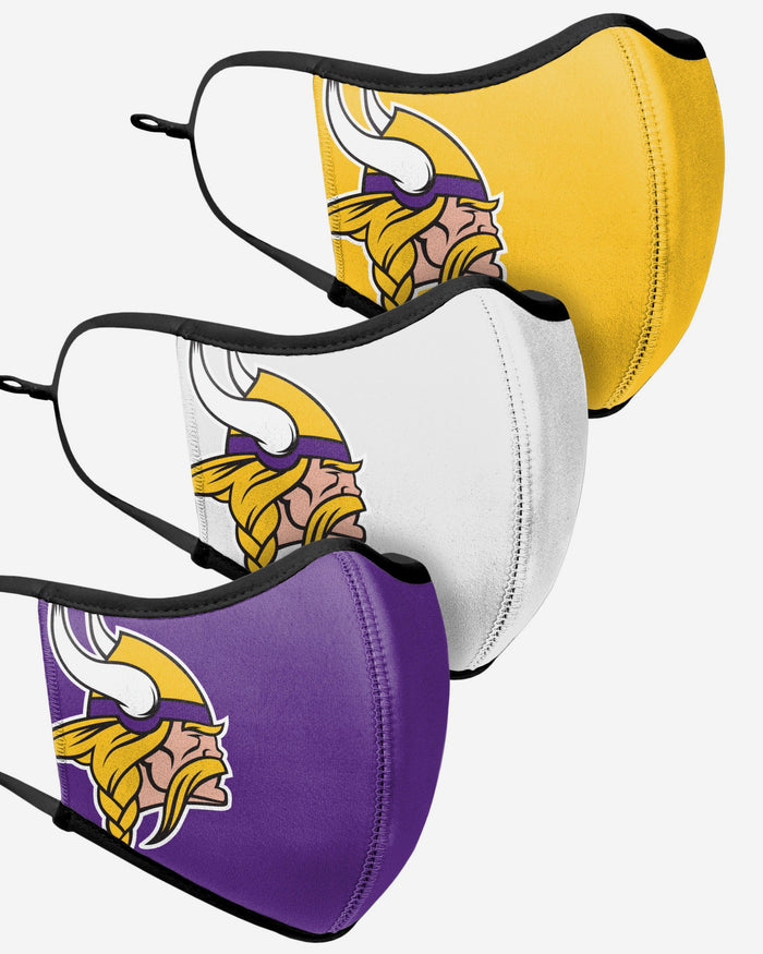 Minnesota Vikings Sport 3 Pack Face Cover FOCO - FOCO.com | UK & IRE