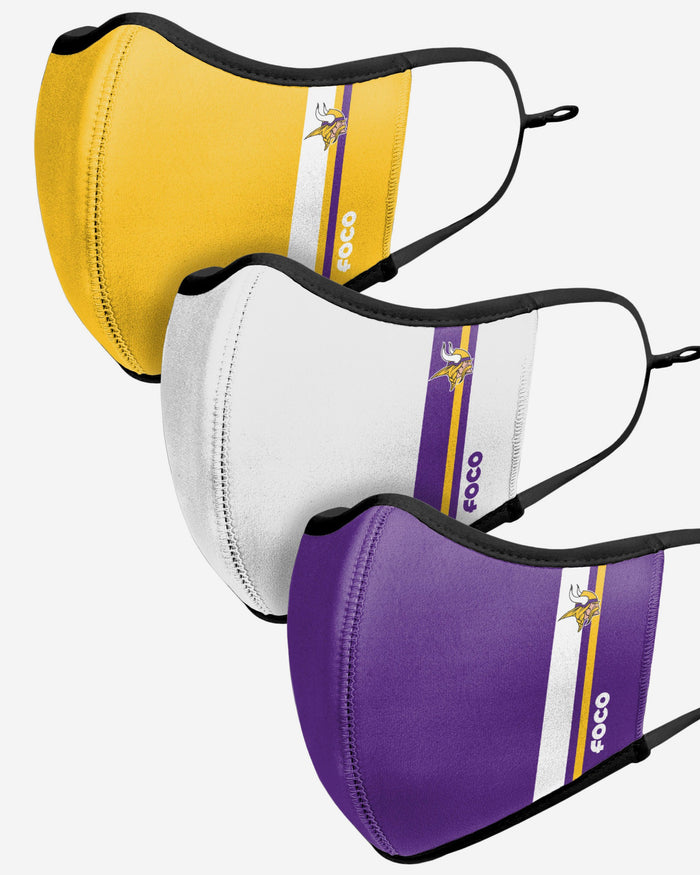 Minnesota Vikings Sport 3 Pack Face Cover FOCO - FOCO.com | UK & IRE