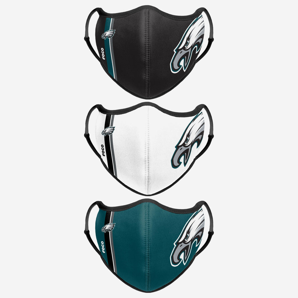 Philadelphia Eagles Sport 3 Pack Face Cover FOCO - FOCO.com | UK & IRE