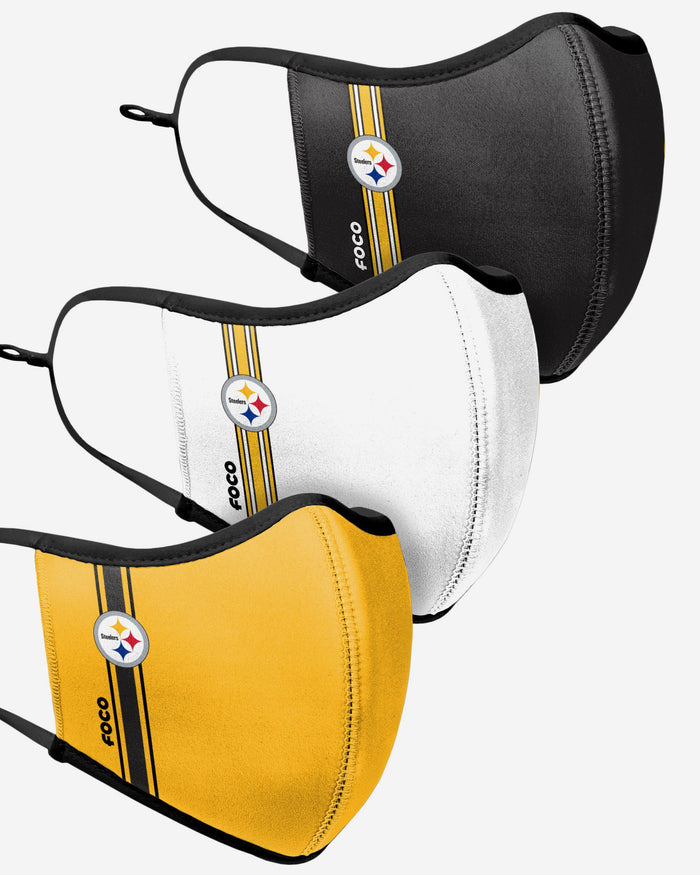 Pittsburgh Steelers Sport 3 Pack Face Cover FOCO - FOCO.com | UK & IRE