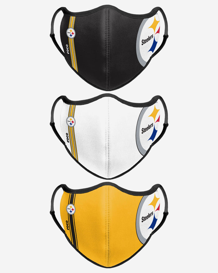 Pittsburgh Steelers Sport 3 Pack Face Cover FOCO - FOCO.com | UK & IRE