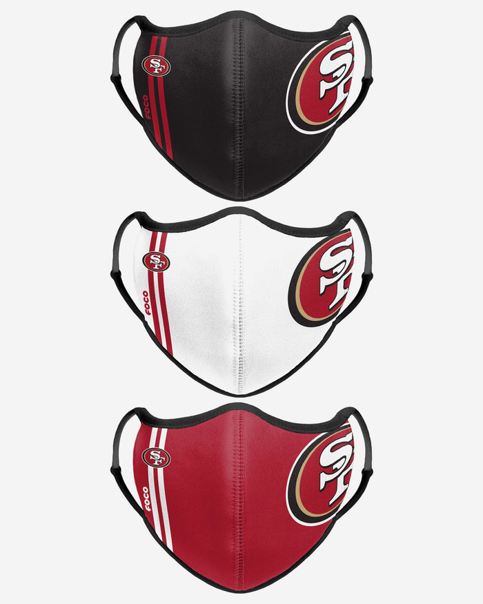 San Francisco 49ers Sport 3 Pack Face Cover FOCO - FOCO.com | UK & IRE
