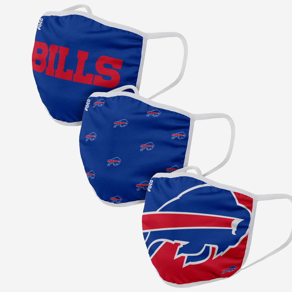Buffalo Bills 3 Pack Face Cover FOCO - FOCO.com | UK & IRE