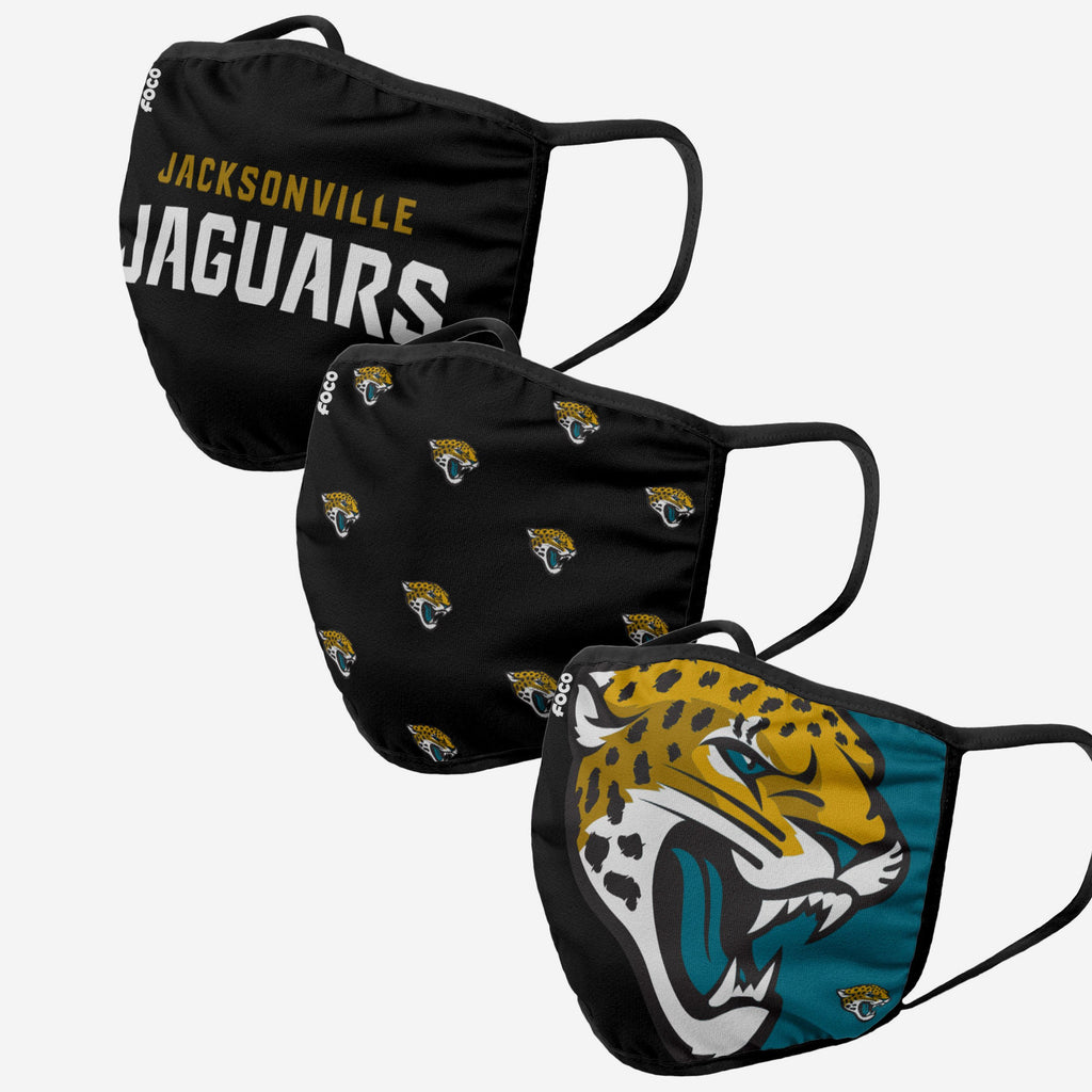 Jacksonville Jaguars 3 Pack Face Cover FOCO - FOCO.com | UK & IRE