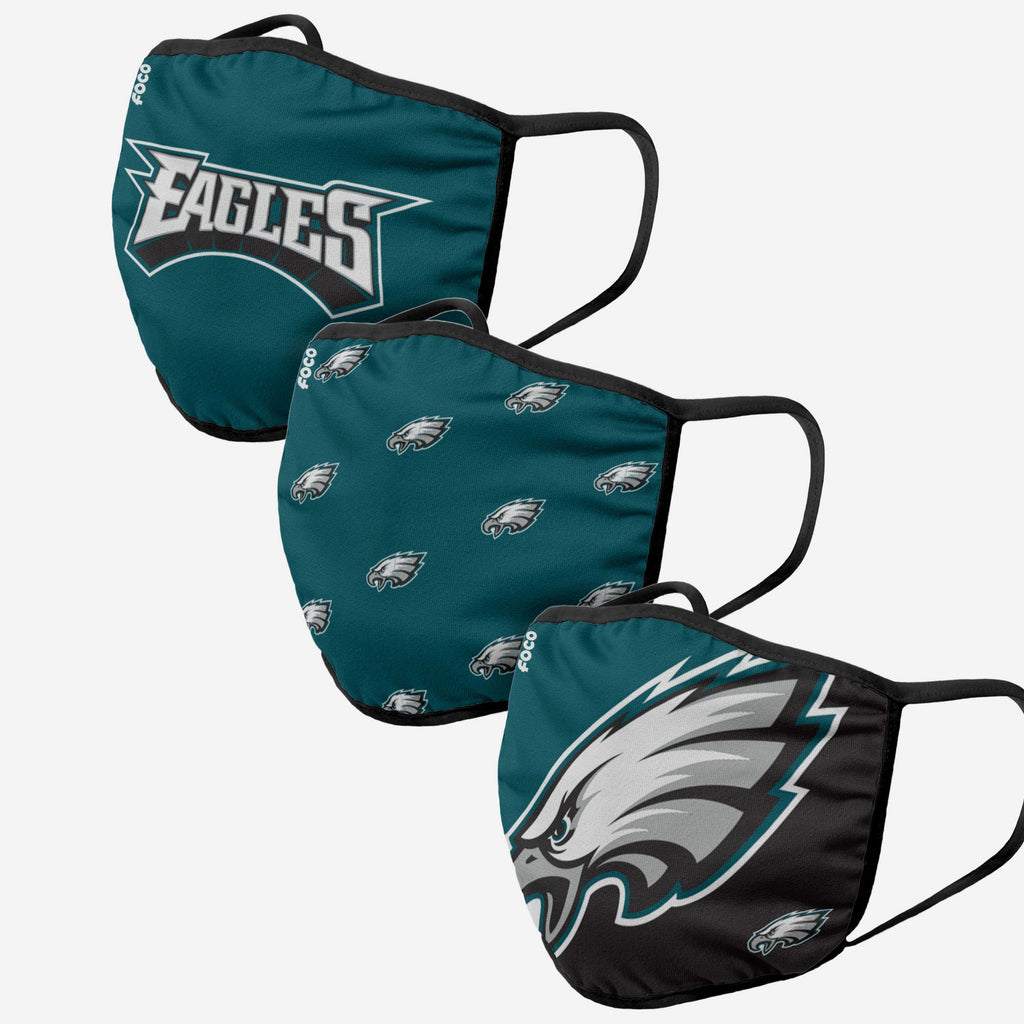 Philadelphia Eagles 3 Pack Face Cover FOCO - FOCO.com | UK & IRE