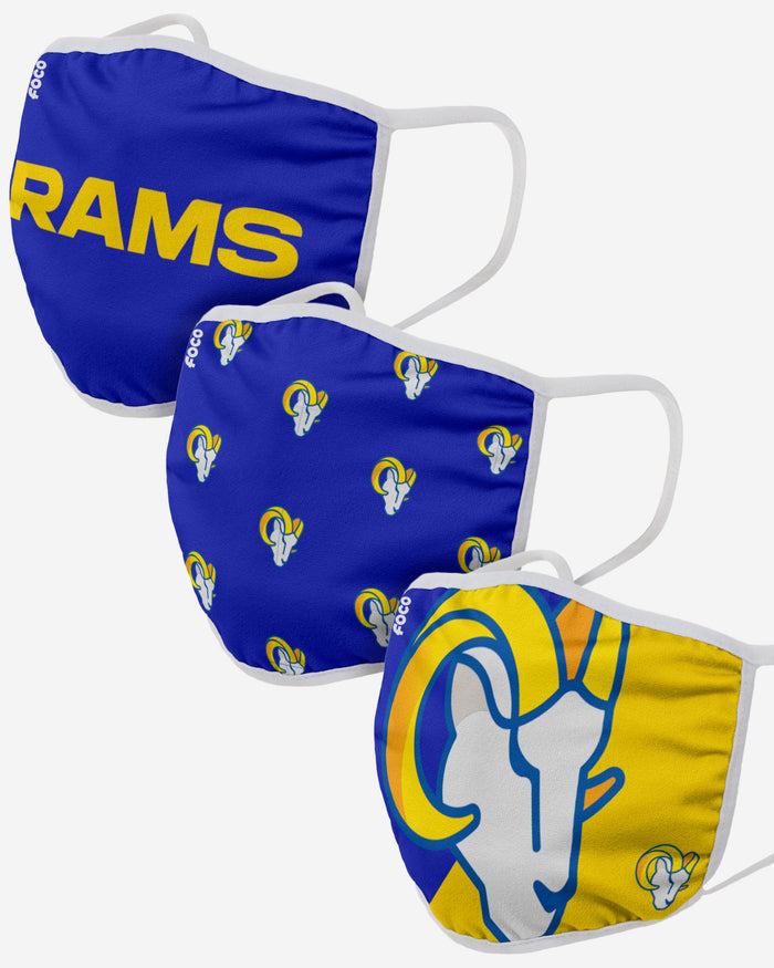 Los Angeles Rams 3 Pack Face Cover FOCO - FOCO.com | UK & IRE