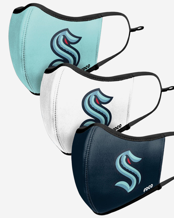 Seattle Kraken Sport 3 Pack Face Cover FOCO - FOCO.com | UK & IRE