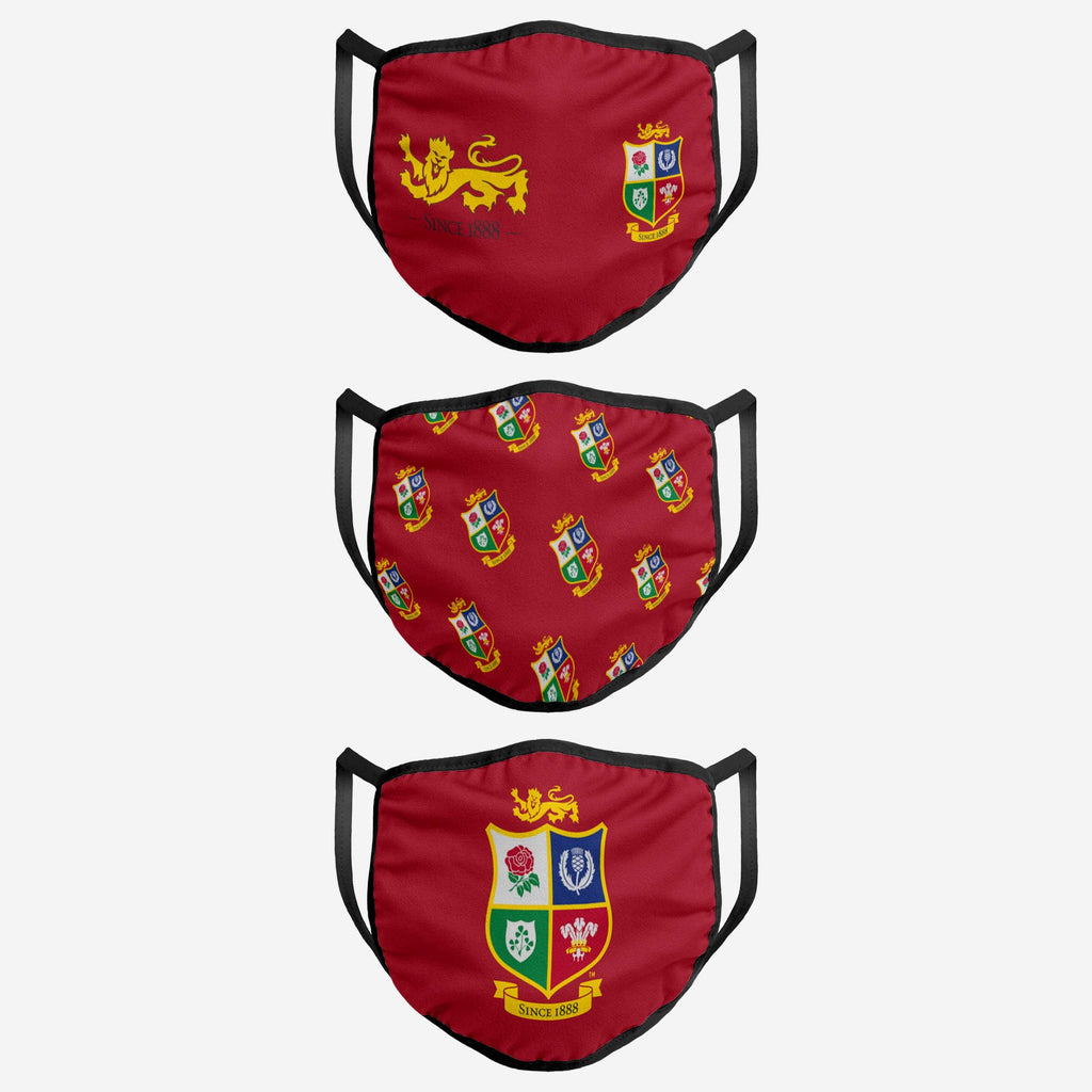 British & Irish Lions 3 Pack Face Cover FOCO - FOCO.com | UK & IRE