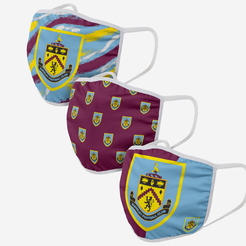 Burnley FC 3 Pack Face Cover FOCO - FOCO.com | UK & IRE