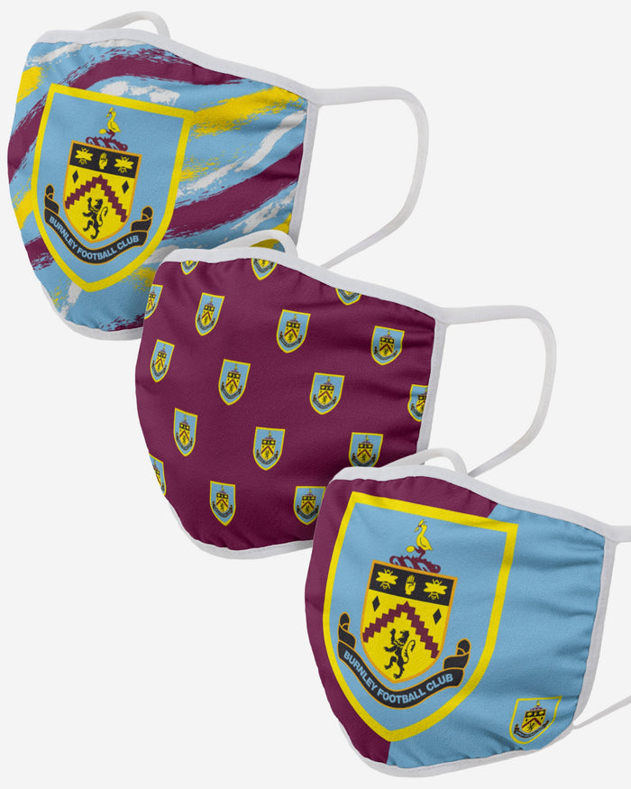 Burnley FC 3 Pack Face Cover FOCO - FOCO.com | UK & IRE