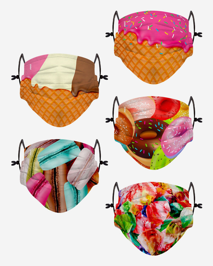 Dessert Pack Youth Adjustable 5 Pack Face Cover FOCO - FOCO.com | UK & IRE