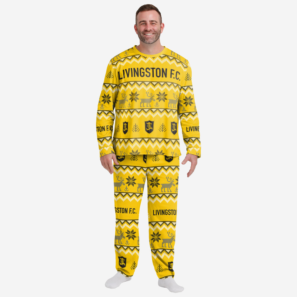 Livingston FC Mens Ugly Pattern Family Holiday Pyjamas FOCO S - FOCO.com | UK & IRE