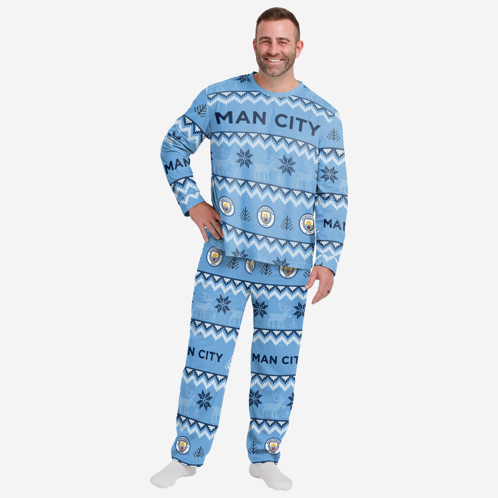Manchester City FC Mens Ugly Pattern Family Holiday Pyjamas FOCO S - FOCO.com | UK & IRE