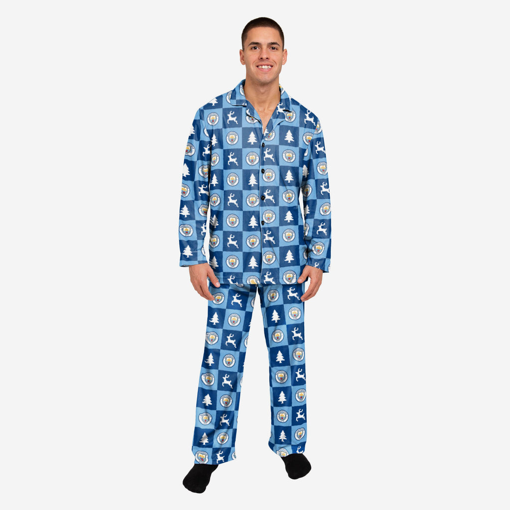 Manchester City FC Button Up Pyjamas FOCO S - FOCO.com | UK & IRE