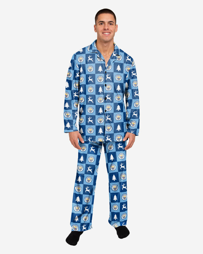 Manchester City FC Button Up Pyjamas FOCO S - FOCO.com | UK & IRE