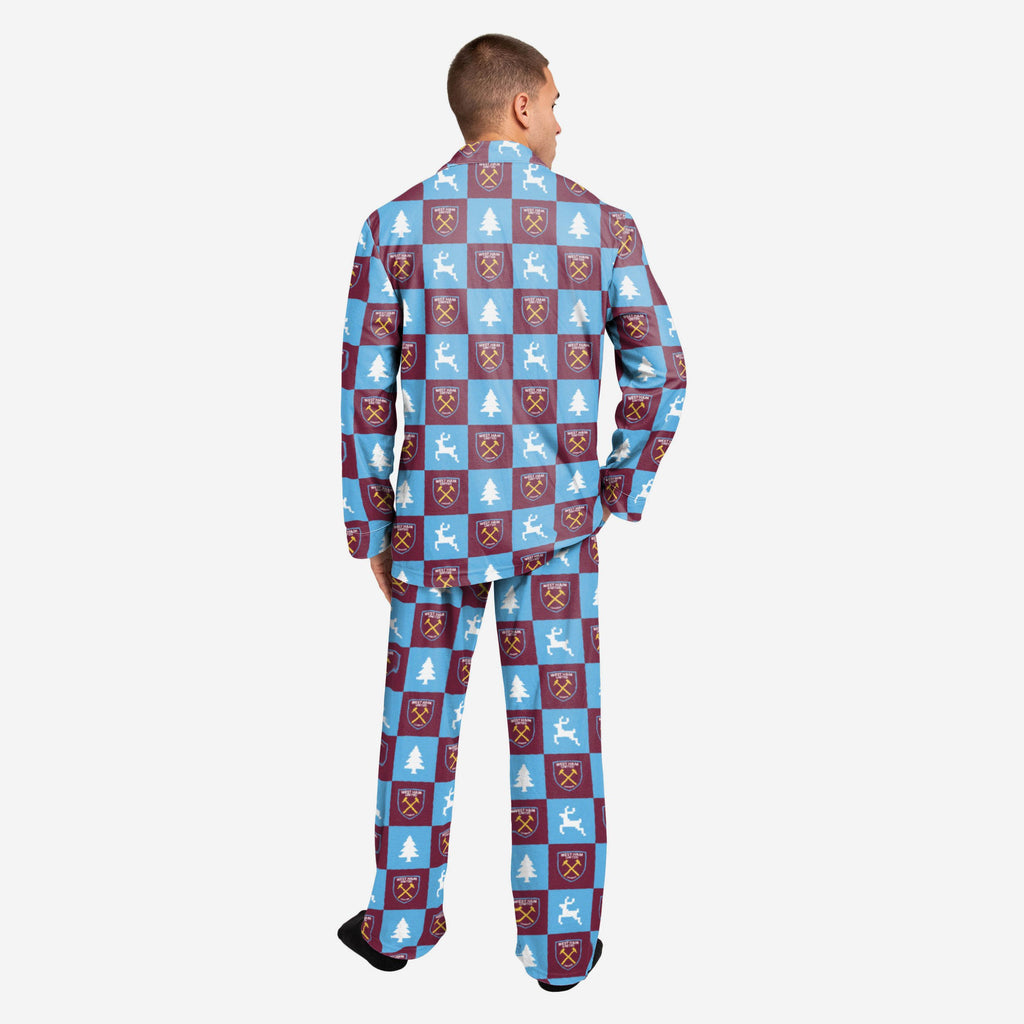 United Fc Mens West Ham Pyjamas West Ham United FC Button Up