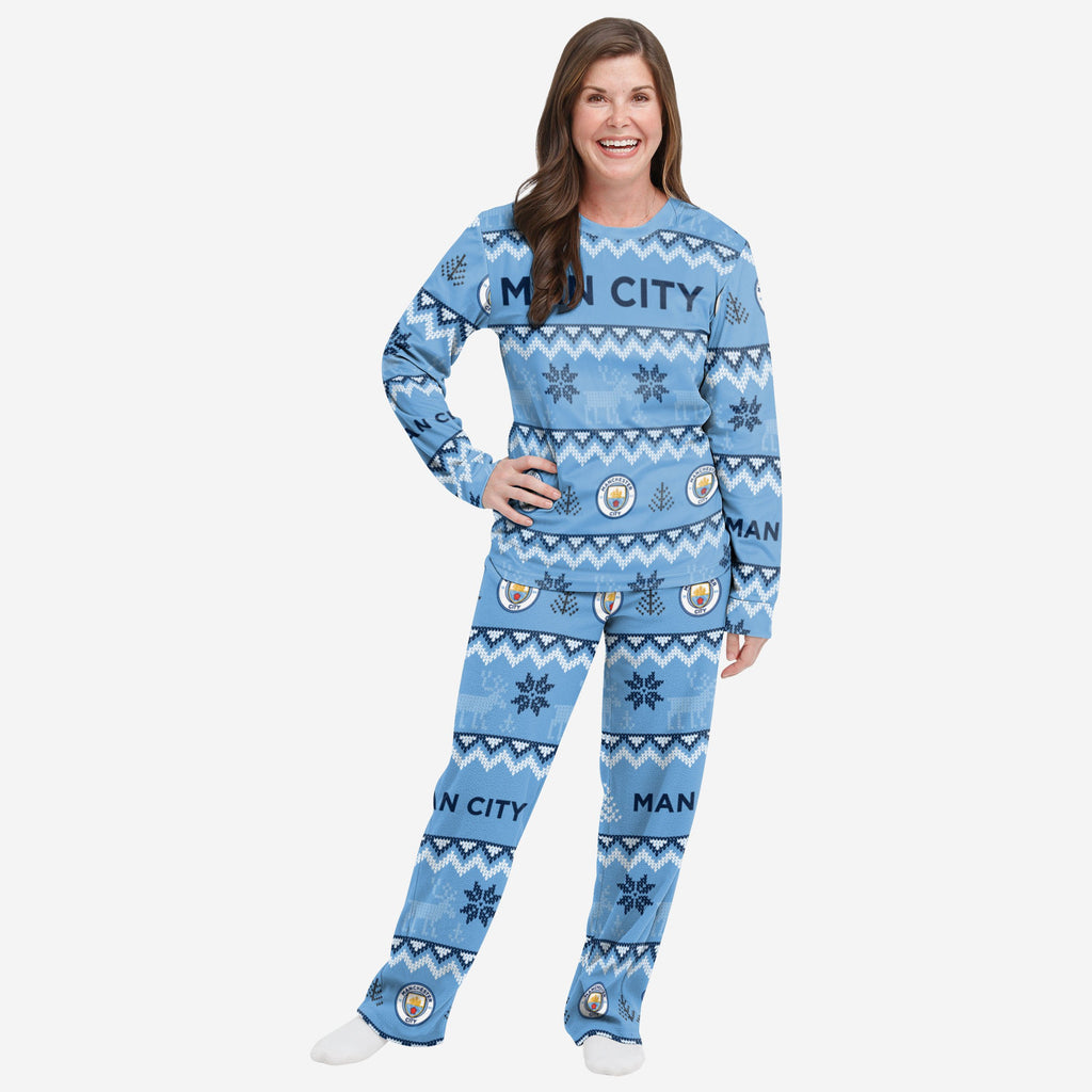 Manchester City FC Womens Ugly Pattern Family Holiday Pyjamas FOCO S - FOCO.com | UK & IRE