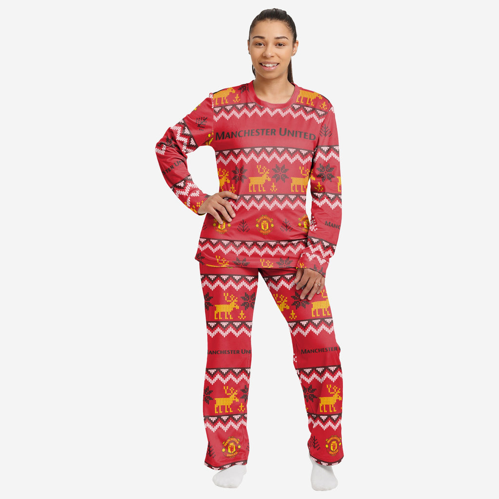 Manchester United FC Womens Ugly Pattern Family Holiday Pyjamas FOCO S - FOCO.com | UK & IRE
