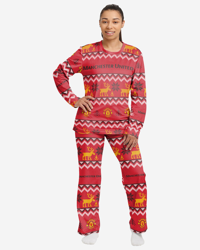 Manchester United FC Womens Ugly Pattern Family Holiday Pyjamas FOCO S - FOCO.com | UK & IRE