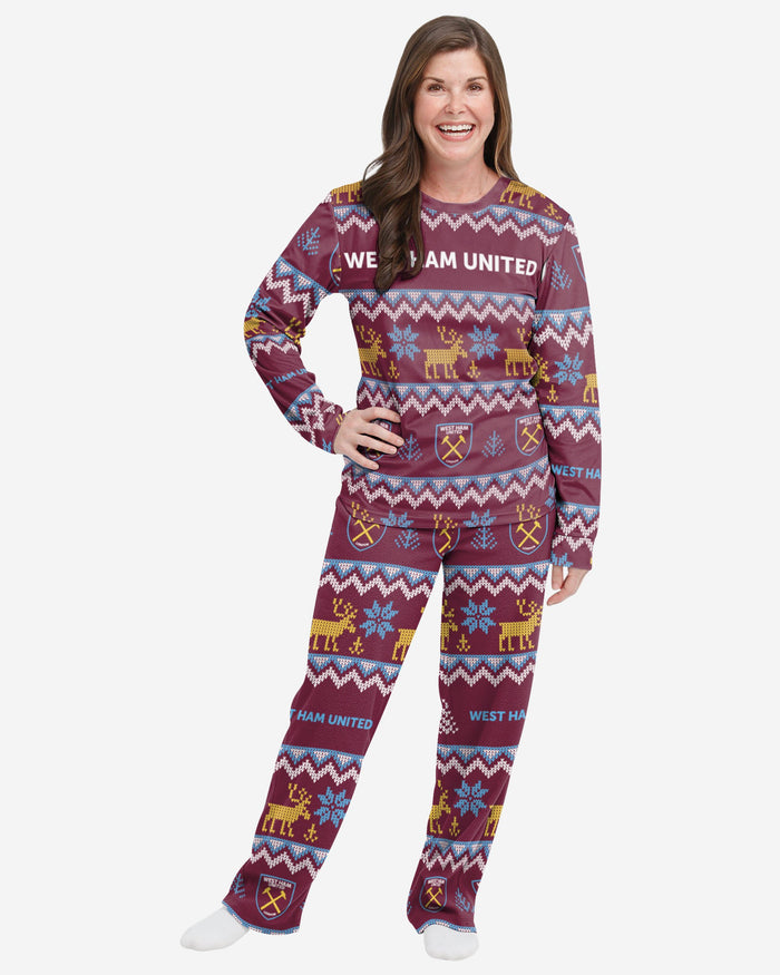 West Ham United FC Womens Ugly Pattern Family Holiday Pyjamas FOCO S - FOCO.com | UK & IRE