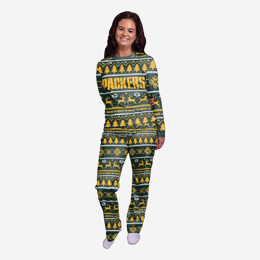 Green Bay Packers Womens Family Holiday Pyjamas FOCO S - FOCO.com | UK & IRE