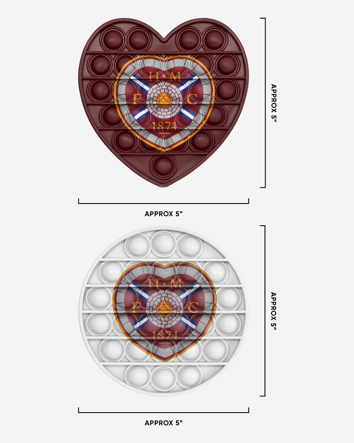 Heart Of Midlothian FC 2 Pack Circle & Heart Push-Itz Fidget FOCO - FOCO.com | UK & IRE