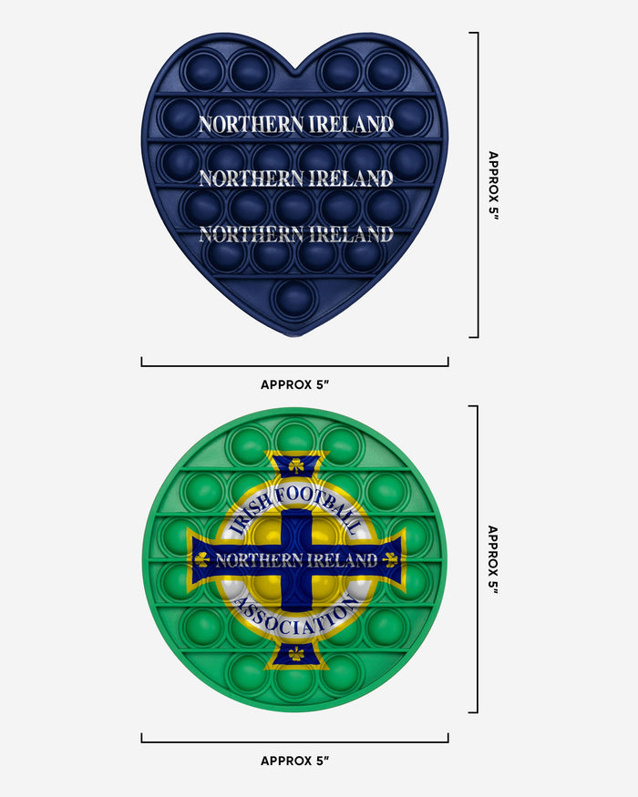 Northern Ireland 2 Pack Circle & Heart Push-Itz Fidget FOCO - FOCO.com | UK & IRE