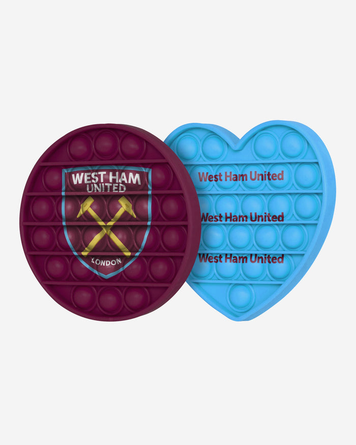 West Ham United FC 2 Pack Circle & Heart Push-Itz Fidget FOCO - FOCO.com | UK & IRE