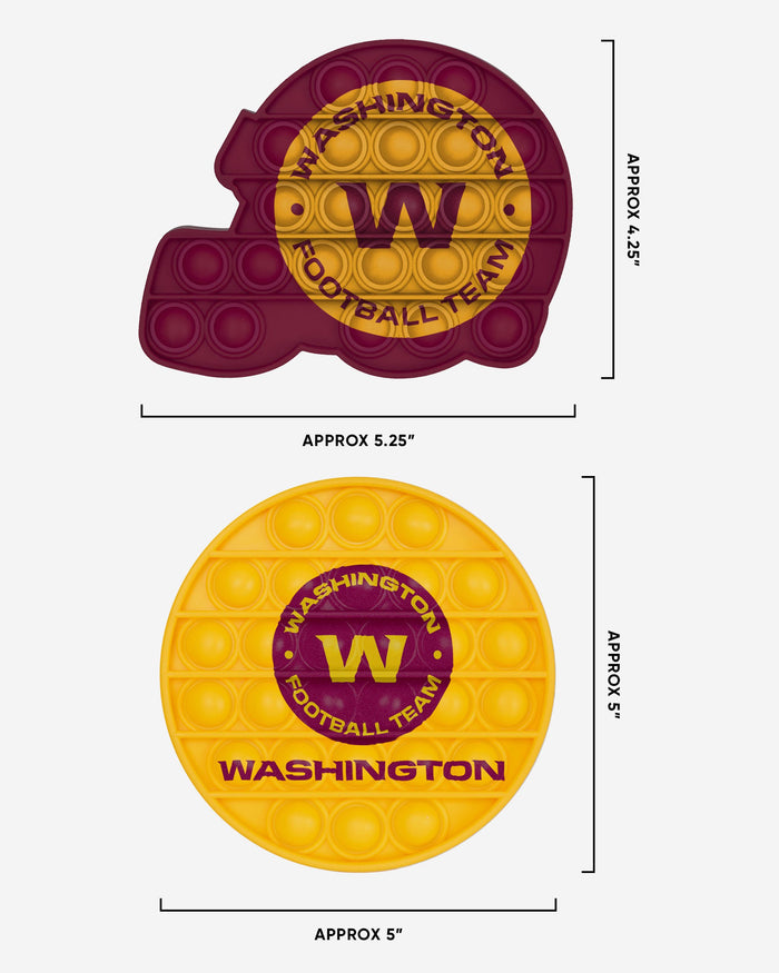 Washington Commanders 2 Pack Helmet & Circle Push-Itz Fidget FOCO - FOCO.com | UK & IRE