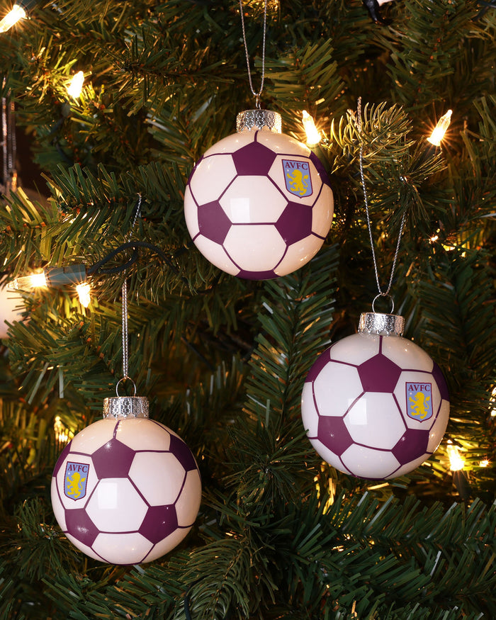 Aston Villa FC 3 Pack Football Ornament FOCO - FOCO.com | UK & IRE