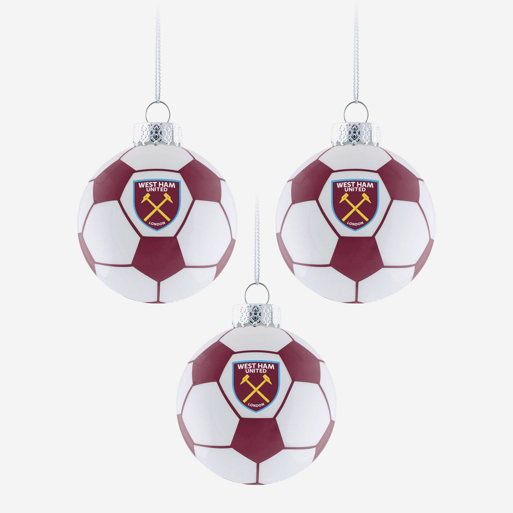 West Ham United FC 3 Pack Football Ornament FOCO - FOCO.com | UK & IRE