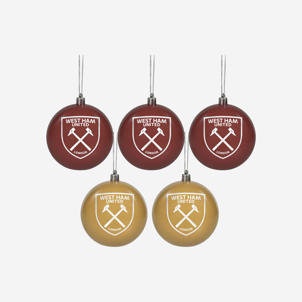 West Ham United FC 5 Pack Bauble Set FOCO - FOCO.com | UK & IRE