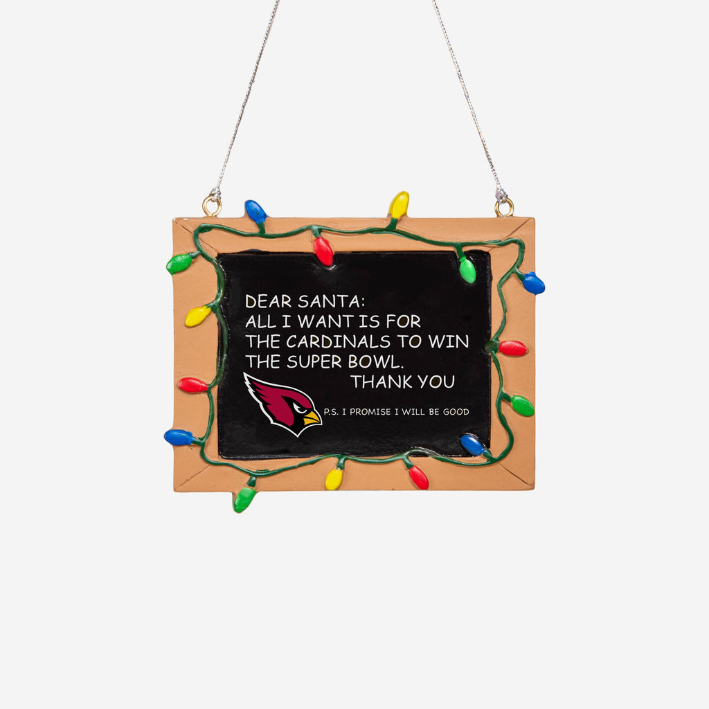 Arizona Cardinals Resin Chalkboard Sign Ornament FOCO - FOCO.com | UK & IRE