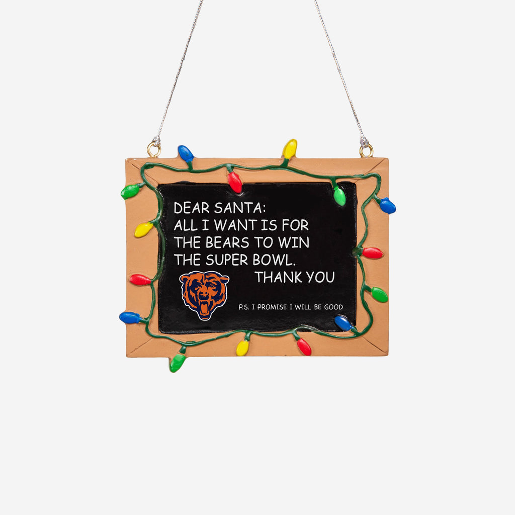 Chicago Bears Resin Chalkboard Sign Ornament FOCO - FOCO.com | UK & IRE