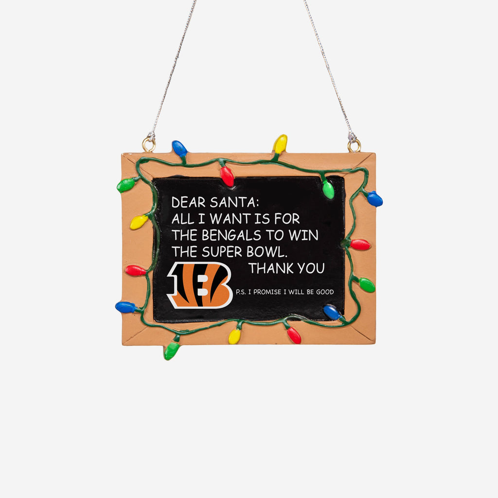 Cincinnati Bengals Resin Chalkboard Sign Ornament FOCO - FOCO.com | UK & IRE