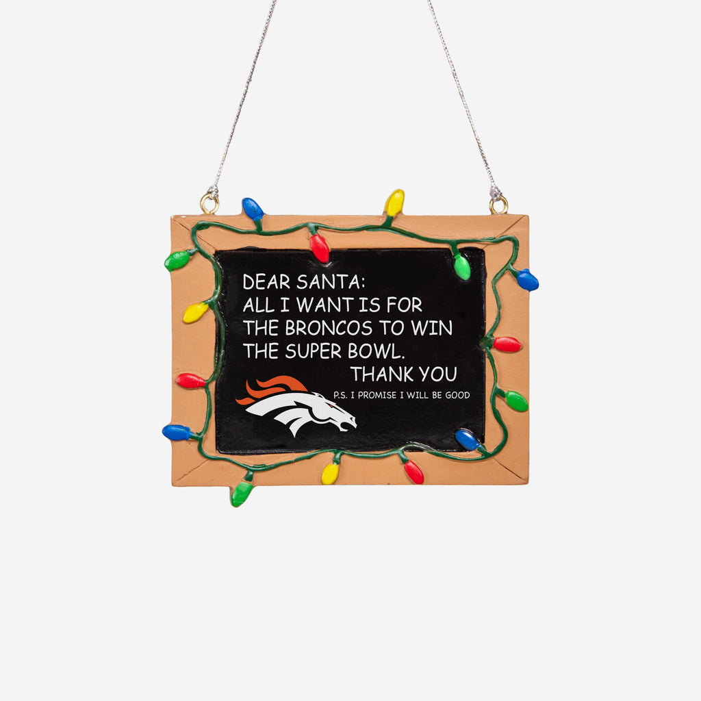 Denver Broncos Resin Chalkboard Sign Ornament FOCO - FOCO.com | UK & IRE