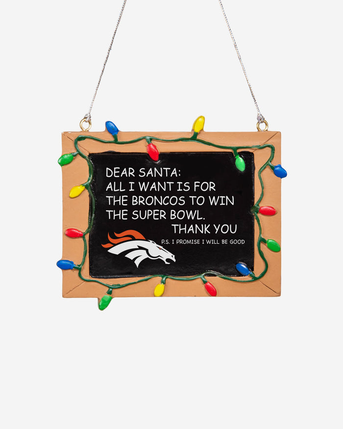 Denver Broncos Resin Chalkboard Sign Ornament FOCO - FOCO.com | UK & IRE