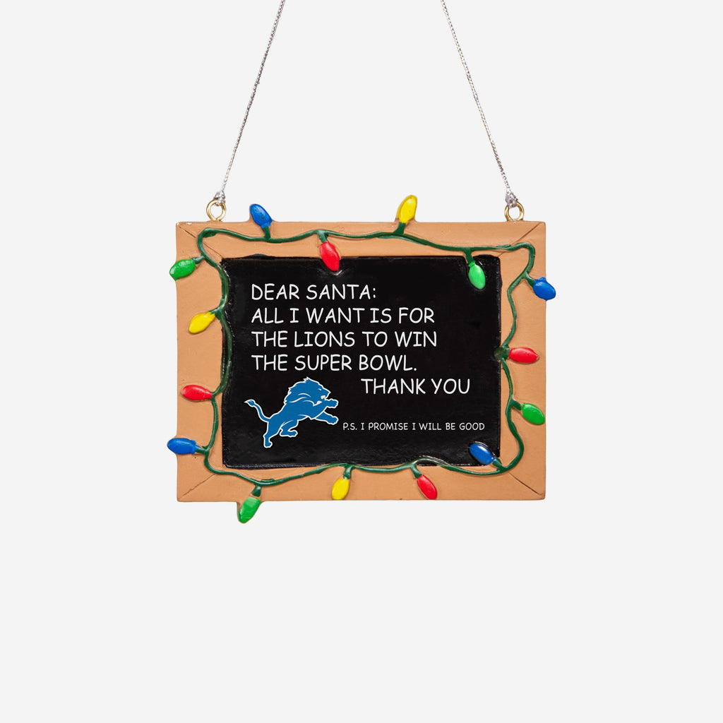 Detroit Lions Resin Chalkboard Sign Ornament FOCO - FOCO.com | UK & IRE