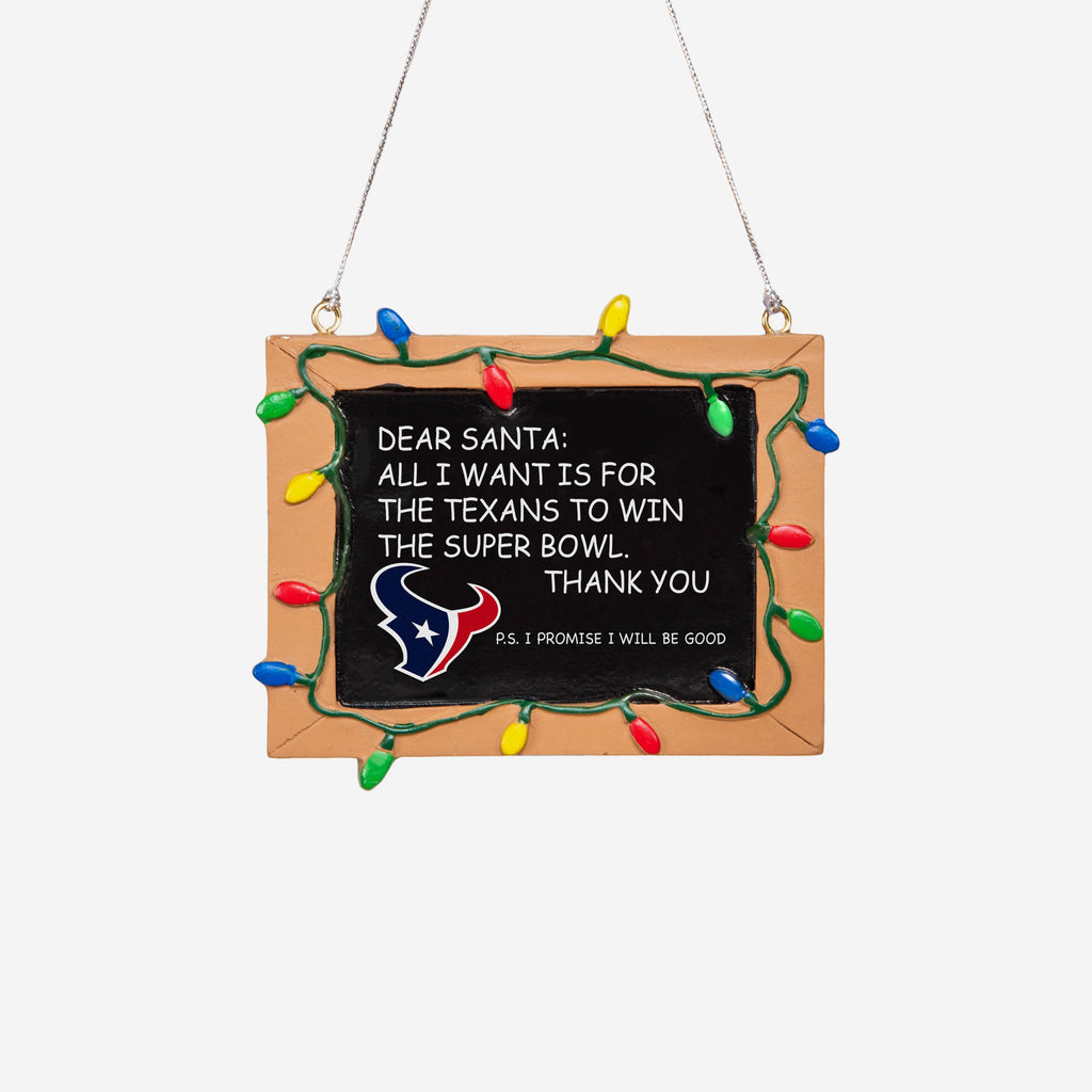 Houston Texans Resin Chalkboard Sign Ornament FOCO - FOCO.com | UK & IRE