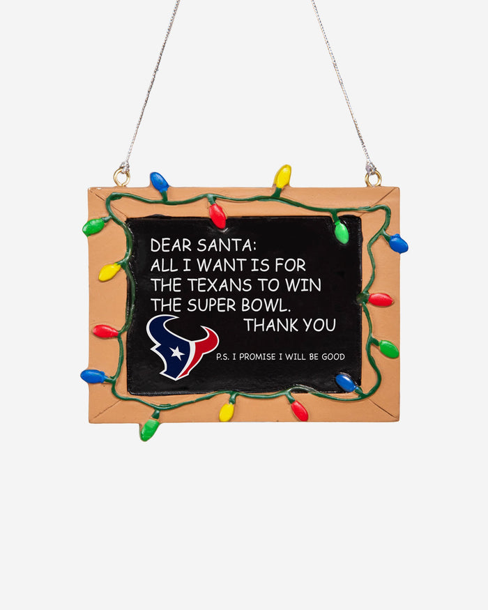 Houston Texans Resin Chalkboard Sign Ornament FOCO - FOCO.com | UK & IRE